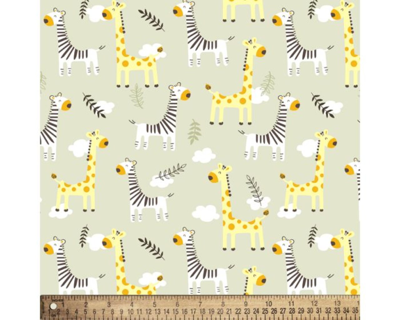 Zebra Giraffe Nursery Cotton Fabric | By the Yard | Sewing and Crafting | 44 inches wide